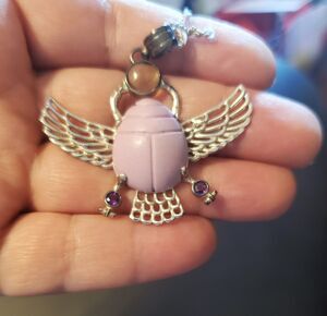 Starborn Creations Egyptian Scarab Phosphosiderite, Citrine And Amethyst 925...